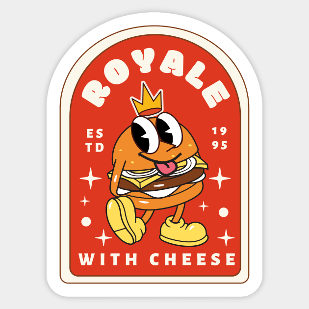 Royale With Cheese Retro Cartoon Burger Pulp Fiction Sticker by maikamess